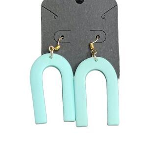 Bohemian Rainbow Arch Pastel Blue Dangle Earrings